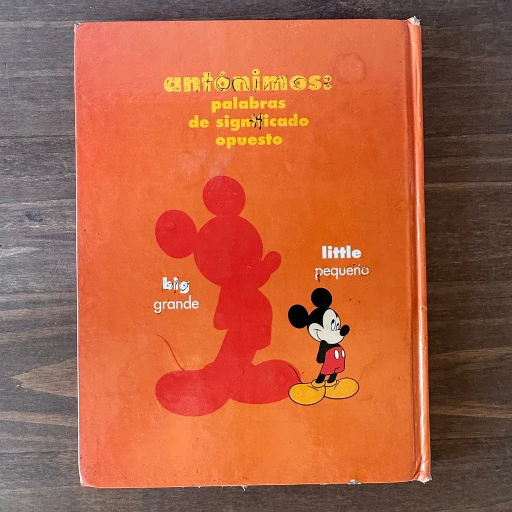 Lot of 4 Vintage Disney Mickey Mouse Bilingual Spanish English Vocabulary Books